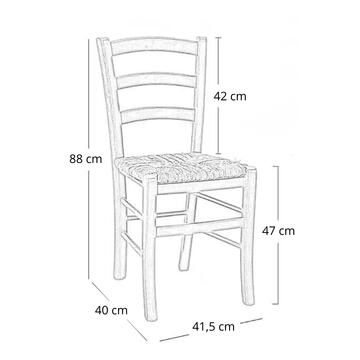 Sedia Tradizionale Paesana in Legno Colore Noce - con... - Marino Fa Mercato