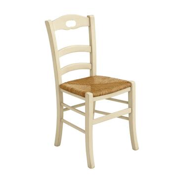 Sedia Tradizionale Savoia in Legno Colore Naturale/Avorio...