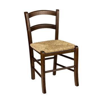 Sedia Bambini in Legno Noce con Seduta in Paglia - Stile Tradizionale