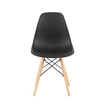 Set 4 Sedie Moderne Dorian in Plastica Nera con Gambe... - Marino fa Mercato