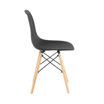 Set 4 Sedie Moderne Dorian in Plastica Nera con Gambe... - Marino fa Mercato