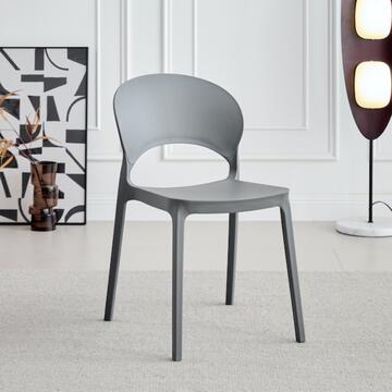 Sedia Fortis Grigia in Polipropilene - 47x58 h78 cm... - Marino Fa Mercato