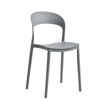 Sedia Xena Grigia in Polipropilene - 43x46 h77 cm - Impilabile - per Soggiorno, Ufficio, Bar, Ristorante Marino Fa Mercato