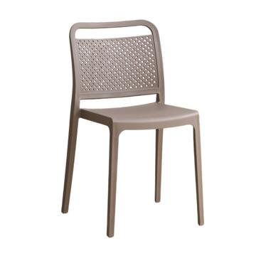 Sedia Moderna Impilabile Ottel Tortora in Polipropilene 48x45 h79 cm - per Soggiorno, Ufficio, Bar, Ristorante