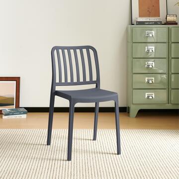 Sedia Moderna Impilabile Damby Antracite in Polipropilene 48x43 h79 cm - per Soggiorno, Ufficio, Bar, Ristorante