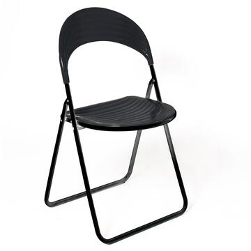 Sedia Pieghevole Flamingo Nera - 47x47 h 82 cm - per Esterno e Interno - Salvaspazio