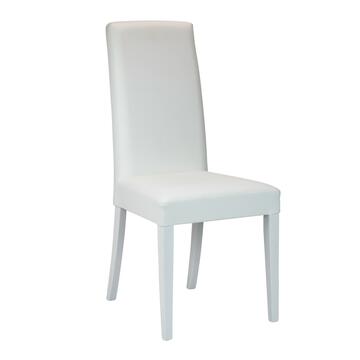 Sedia moderna Nancy in ecopelle bianca per sala da pranzo Marino fa Mercato