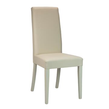 Sedia Moderna Nancy in Ecopelle Beige 47x50 h 100 cm
