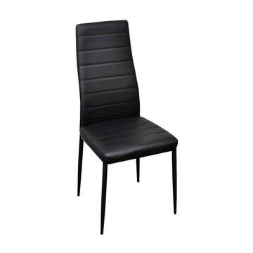 Sedia moderna per sala da pranzo Prink in ecopelle nera