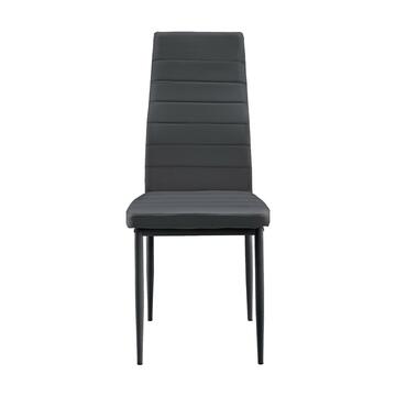 Sedia moderna per sala da pranzo Prink in ecopelle grigia
