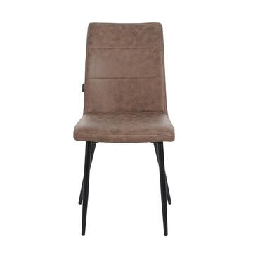 Set 2 Sedie Moderne Febe Marroni 43x59 h 87 cm con Gambe in Metallo Verniciato Nero