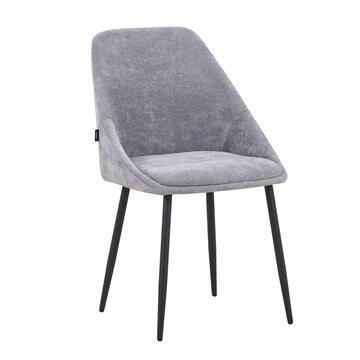 Sedia Moderna Imbottita Grigia Circe con Gambe in Metallo Nero 58,5x53 h85 cm