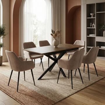 Poltroncina Moderna Marrone Nemesi con Gambe in Ferro e Rivestimento Effetto Velvet 61x56 h82 cm