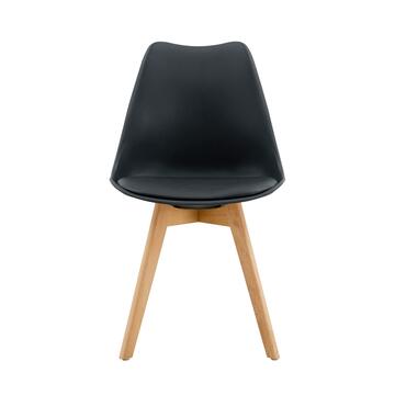 Set 4 Sedie Moderne Nere con Gambe in Legno Massello... - Marino Fa Mercato