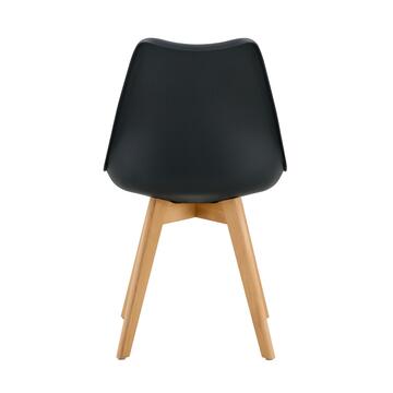 Set 4 Sedie Moderne Nere con Gambe in Legno Massello... - Marino Fa Mercato