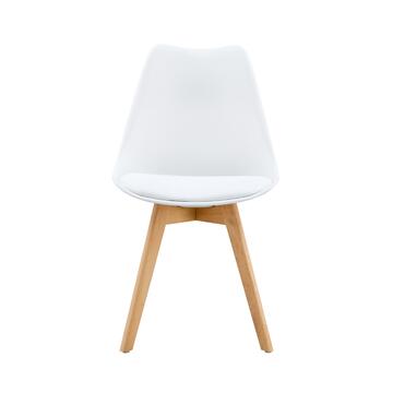 Set 4 Sedie Moderne Bianche con Gambe in Legno Massello... - Marino Fa Mercato