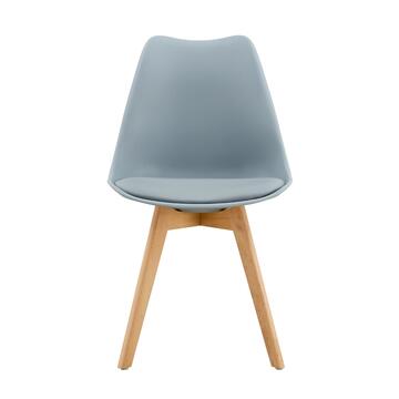Set 4 Sedie Moderne Grigie con Gambe in Legno Massello... - Marino Fa Mercato