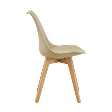 Set 4 Sedie Moderne Tortora con Gambe in Legno Massello... - Marino Fa Mercato