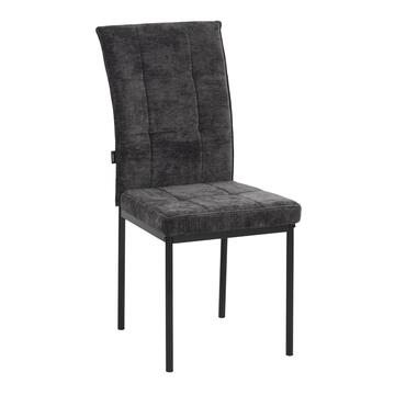 Sedia Moderna Imbottita Tullia Antracite 44x61 h 96 cm, con Gambe in Ferro Verniciato Nero Marino Fa Mercato