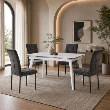Sedia Moderna Imbottita Tullia Antracite 44x61 h 96... - Marino Fa Mercato