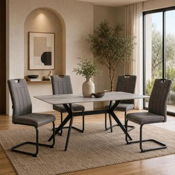 Sedia Moderna Imbottita Evania Grigia 43x61 h 98 cm,... - Marino Fa Mercato