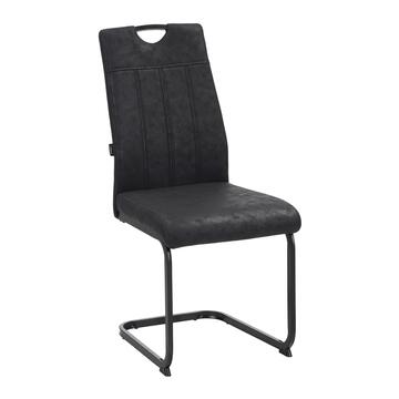 Sedia Moderna Imbottita Evania Antracite 43x61 h 98 cm, con Gambe Slitta in Ferro Verniciato Nero Marino Fa Mercato