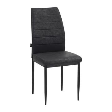 Sedia Moderna Imbottita Soria Antracite 43,5x50 h 96 cm, con Gambe in Ferro Verniciato Nero Marino Fa Mercato