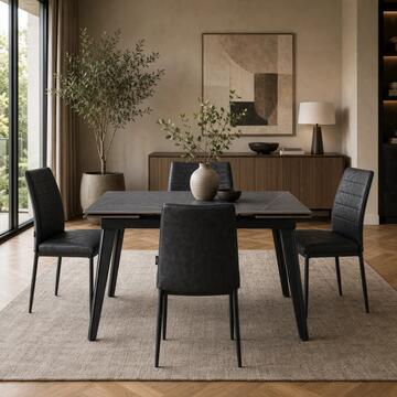 Sedia Moderna Imbottita Soria Antracite 43,5x50 h 96... - Marino Fa Mercato