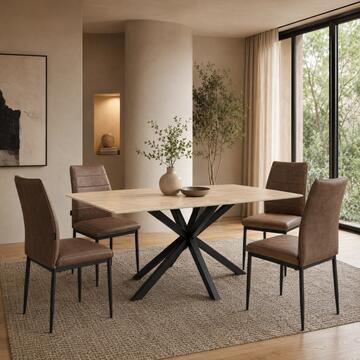 Sedia Moderna Imbottita Soria Marrone 43,5x50 h 96... - Marino Fa Mercato