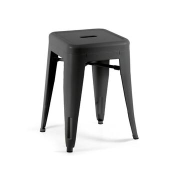 Sgabello design industriale in metallo nero per bar pub