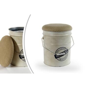 Sgabello Industrial a bidone contenitore con cuscino coperchio