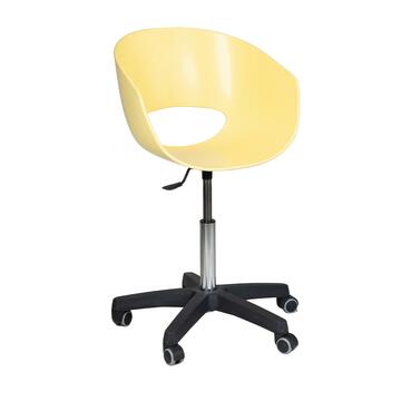 Sedia moderna gialla per scrivania Orbit regolabile con ruote