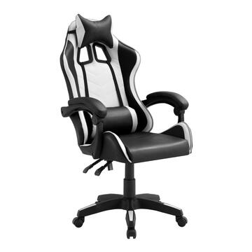 Sedia gaming Tokyo bianca e nera regolabile e reclinabile...