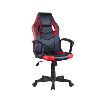 Sedia da Gaming Ergonomica con Altezza Regolabile e Ruote Rosso/Nero