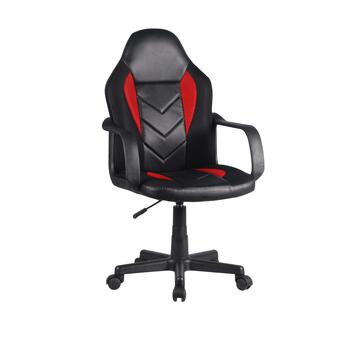 Sedia da Gaming con Ruote Rivestita in Morbida Ecopelle Nera/Rossa