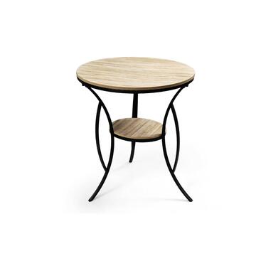 Tavolo in metallo e base legno 60x67 cm