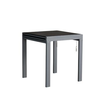 Tavolo Allungabile 70/140x70 cm in Metallo Nero / Argento - Marino fa Mercato