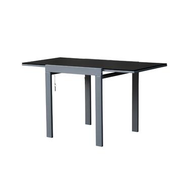 Tavolo Allungabile 70/140x70 cm in Metallo Nero / Argento - Marino fa Mercato