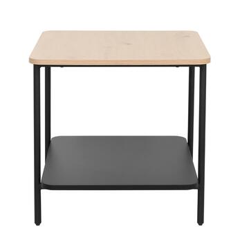 Tavolino da Caffè Moderno 50x50 h 50 cm con Piano in Melaminico e Struttura in Metallo Nero