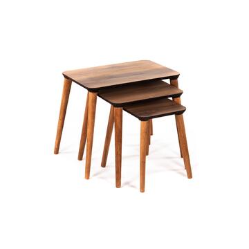 Set 3 tavolini in legno rettangolari impilabili in... - Marino fa Mercato