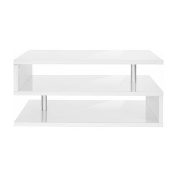 Tavolino Soggiorno Moderno Zeta Bianco Laccato 90x41x55cm - Marino fa Mercato