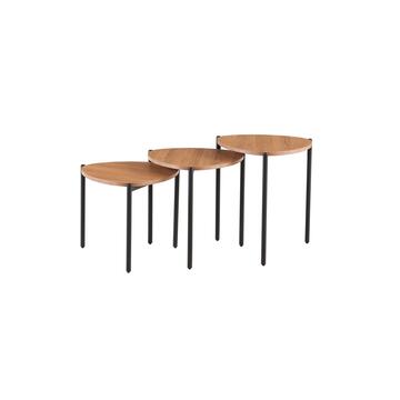 Set 3 Tavolini da Caffè Dain Rovere 50x40 + 50x46 + 50x52cm