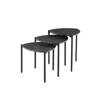 Set 3 Tavolini da Caffè Dain Cemento 50x40 + 50x46 + 50x52cm