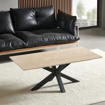 Tavolino Moderno da Caffè Keta 120x60x45 cm - Travertino - Marino fa Mercato