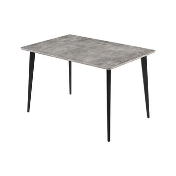 Tavolo da Pranzo Moderno Donec 120x80 con Piano in Melaminico Cemento e Gambe in Metallo
