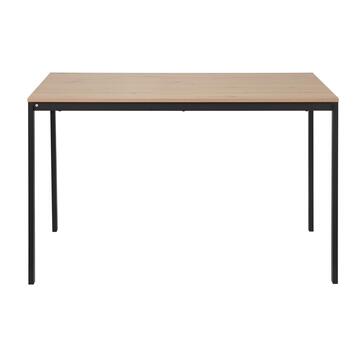 Tavolo da Pranzo 120x75x75cm in Metallo con Piano in Melaminico Rovere