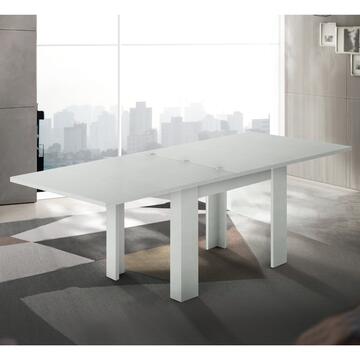 Tavolo Moderno Libro Allungabile 90/180x90 Bianco Larice