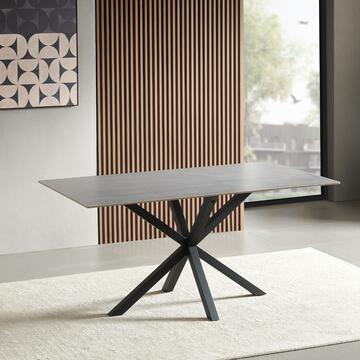 Tavolo Moderno da Pranzo Keta 160x90 cm - Grigio - Marino fa Mercato