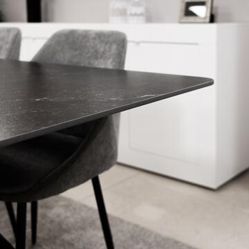 Tavolo Moderno con Piano in Ceramica Antracite e Gambe... - Marino Fa Mercato