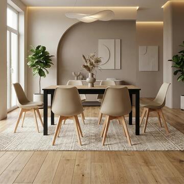 Tavolo Moderno Allungabile Rovere Stige 80/120x70 h76 cm con Gambe in Ferro Verniciato